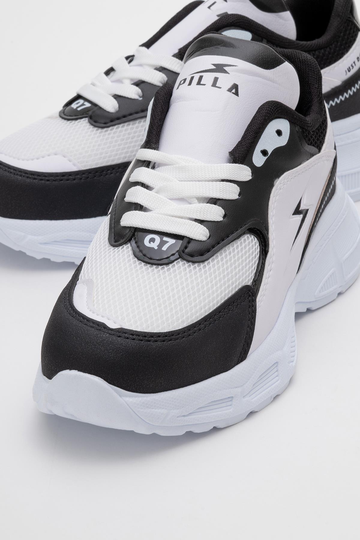 Kadın Anorak Spor Ayakkabı BEYAZ SİYAH - Görsel 6