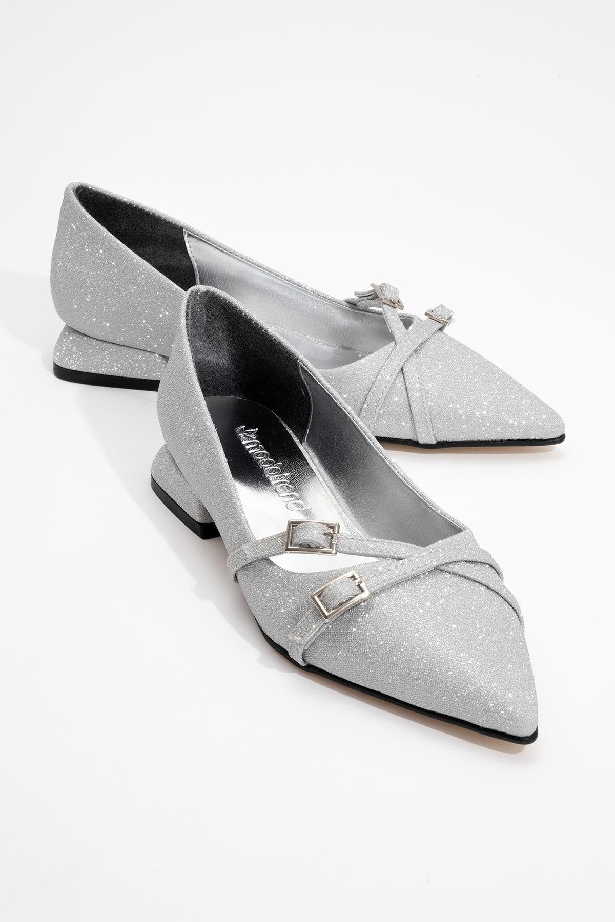 Kadın Çapraz Kemer Günlük Ayakkabı GÜMÜŞ SİM - Görsel 2