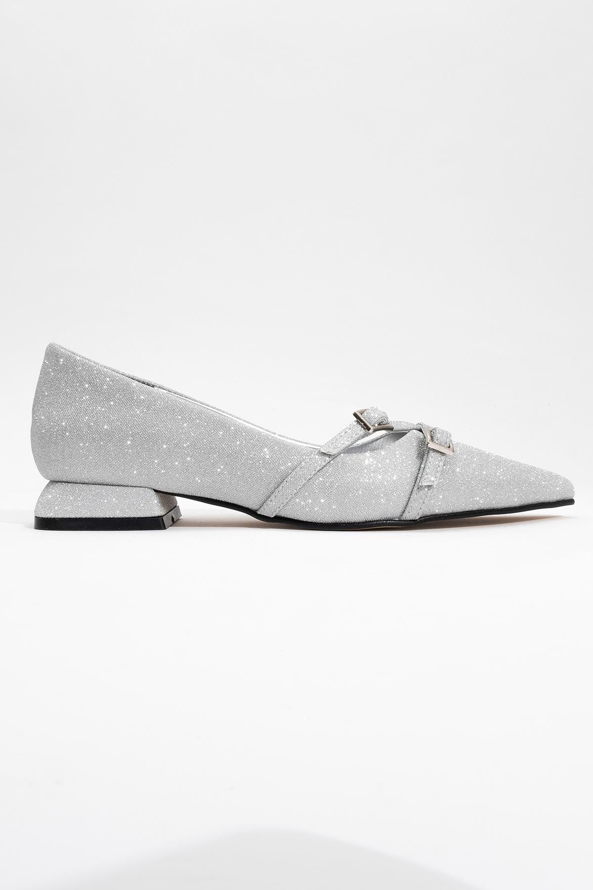 Kadın Çapraz Kemer Günlük Ayakkabı GÜMÜŞ SİM - Görsel 3