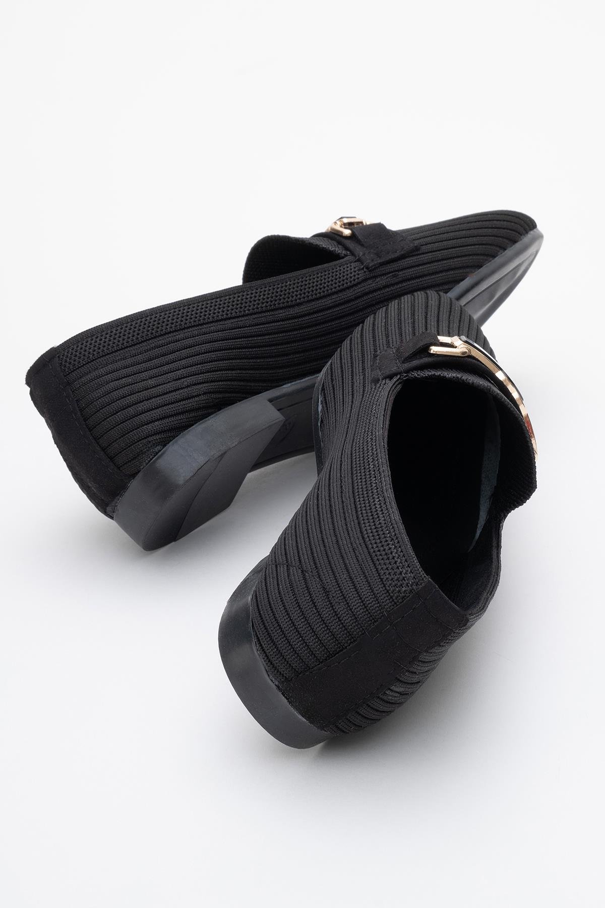 Kadın Tokalı Triko Günlük Ayakkabı SİYAH - Görsel 5