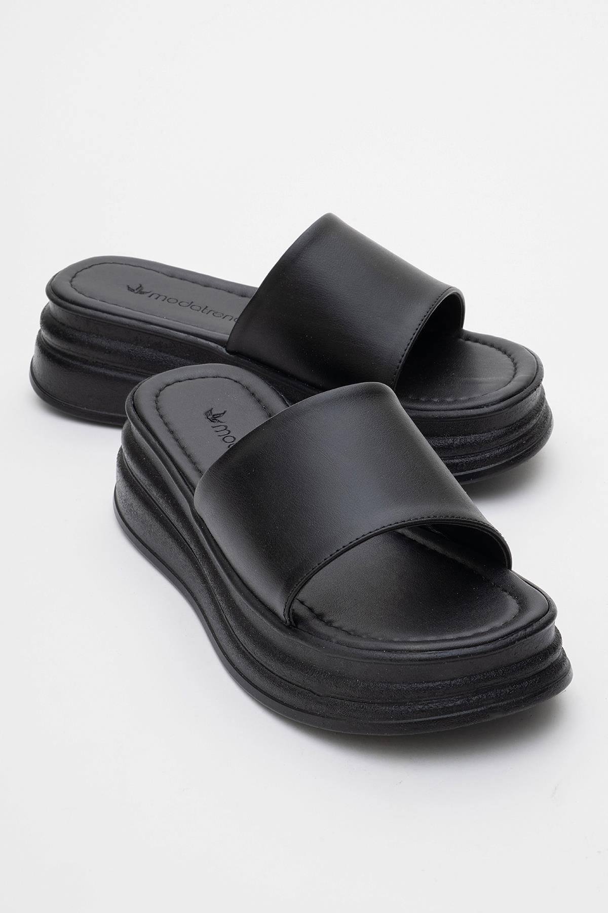 Kadın Geniş Bantlı Terlik SİYAH - Görsel 2