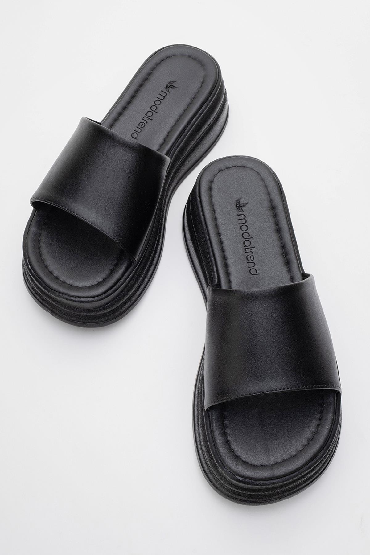 Kadın Geniş Bantlı Terlik SİYAH - Görsel 6