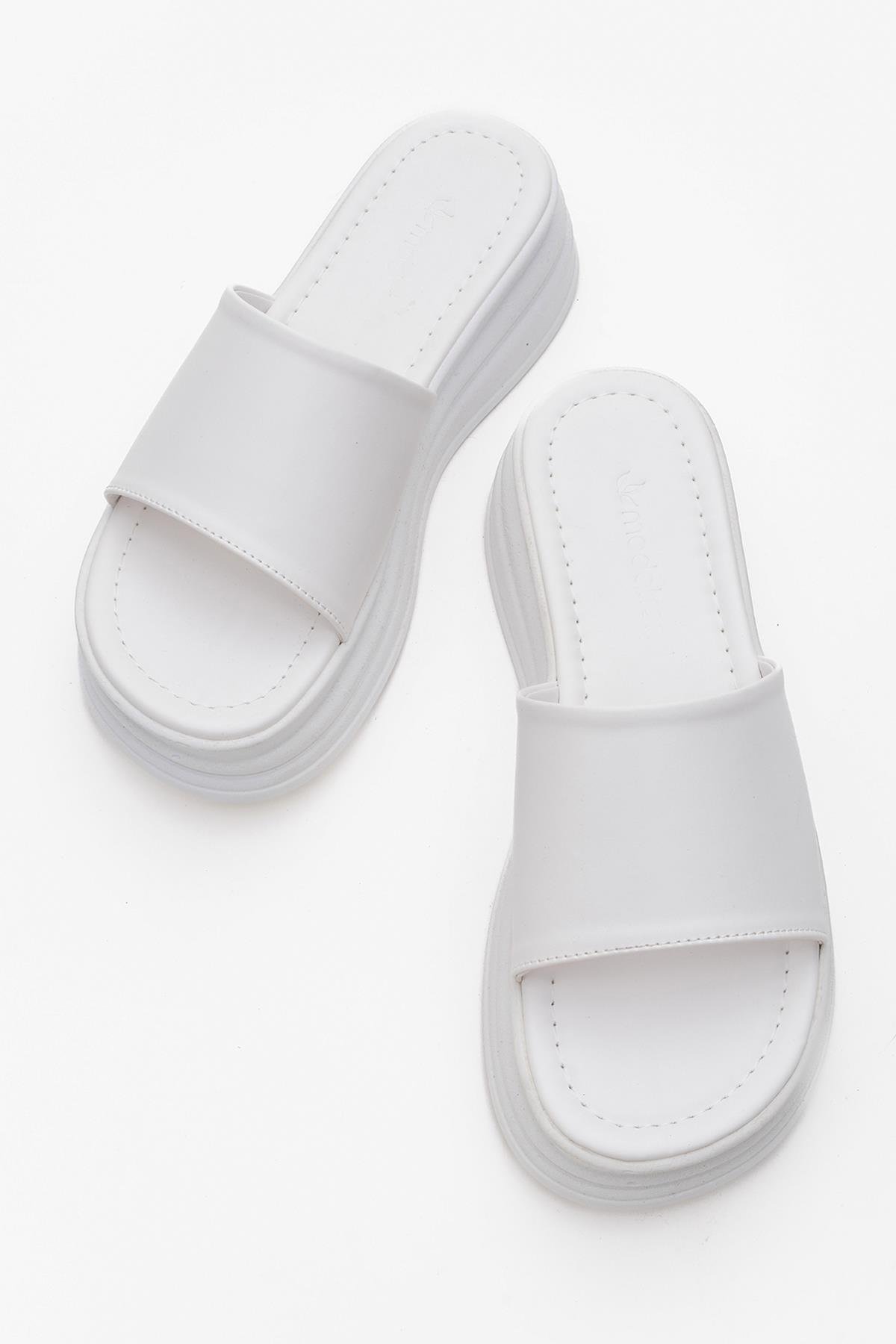 Kadın Geniş Bantlı Terlik BEYAZ - Görsel 6