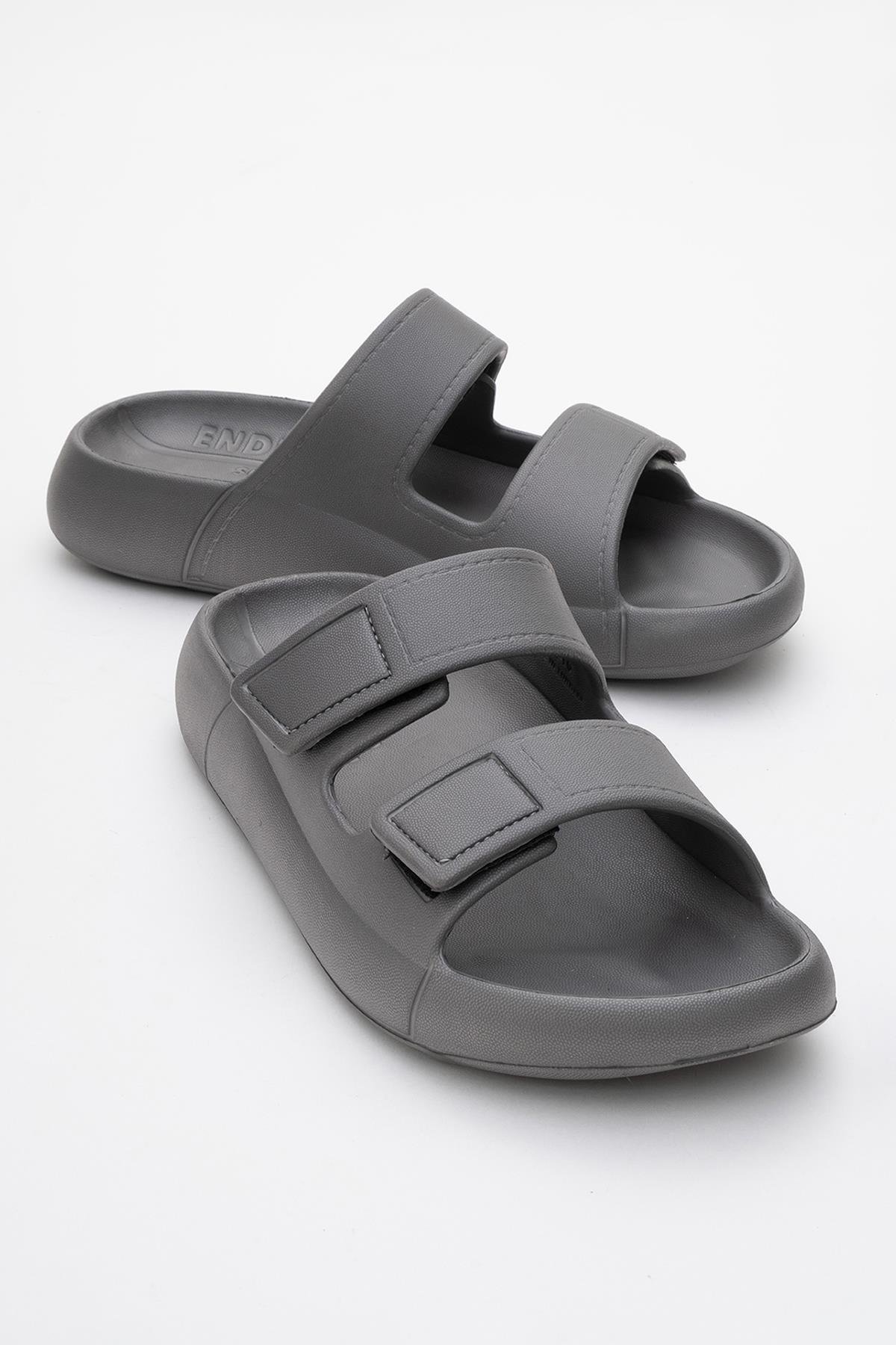 Erkek Cırtlı Terlik FÜME - Görsel 2