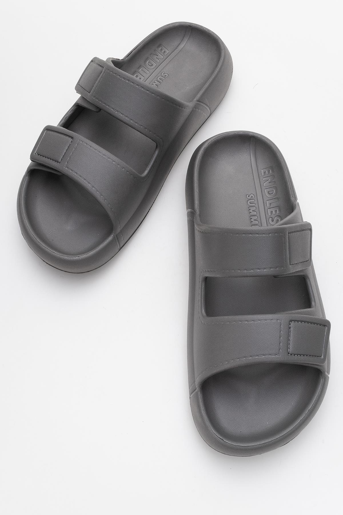 Erkek Cırtlı Terlik FÜME - Görsel 6