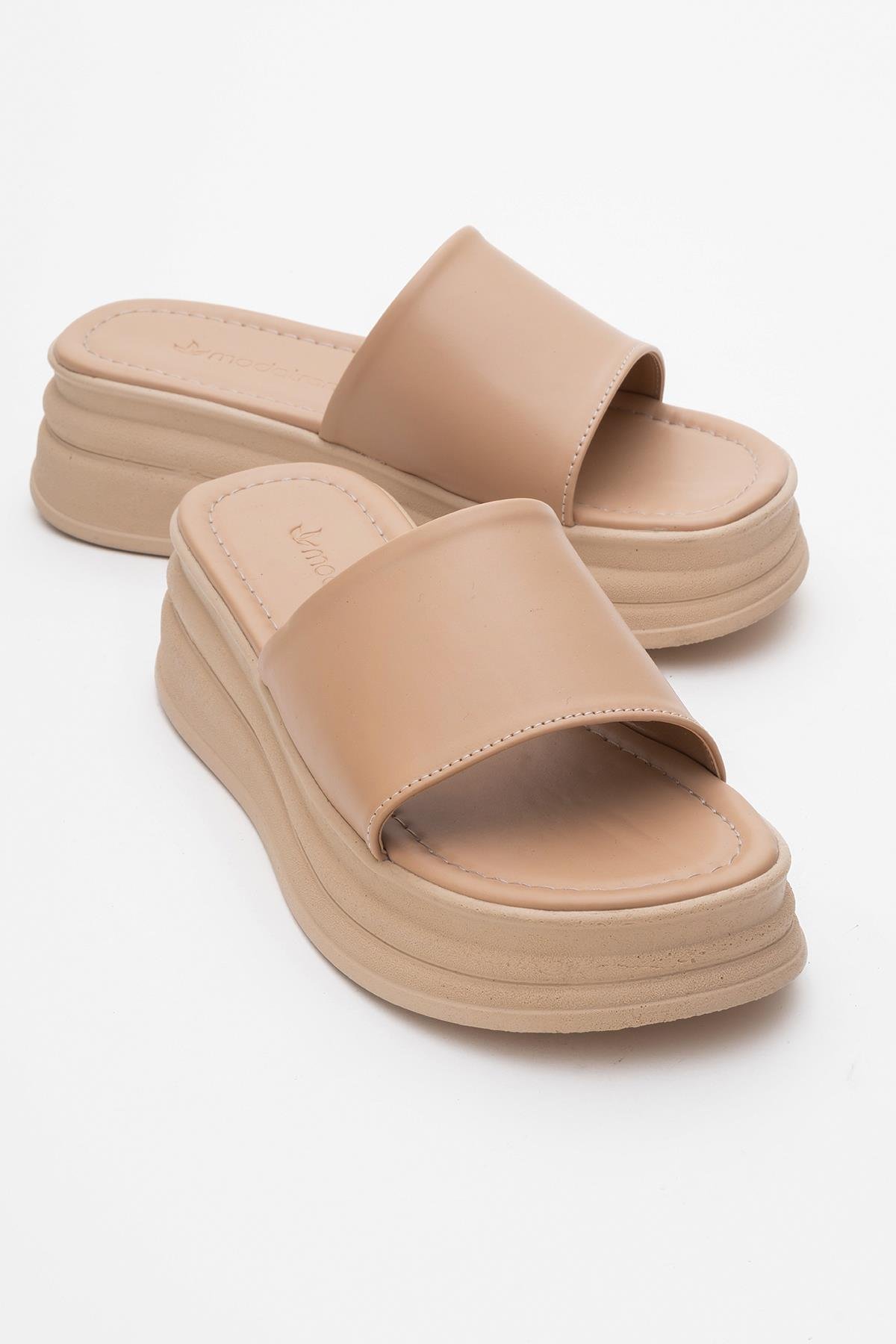 Kadın Geniş Bantlı Terlik NUDE - Görsel 2