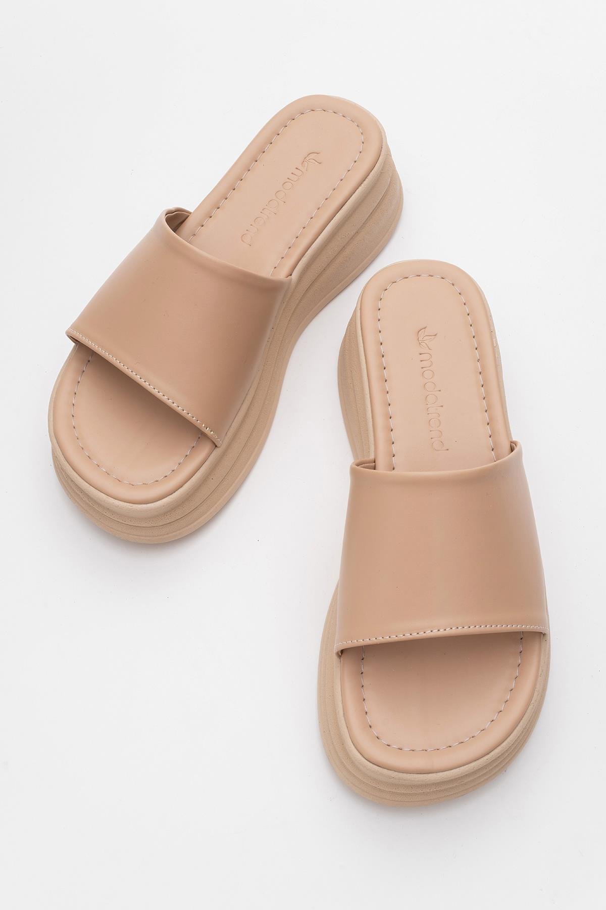 Kadın Geniş Bantlı Terlik NUDE - Görsel 6