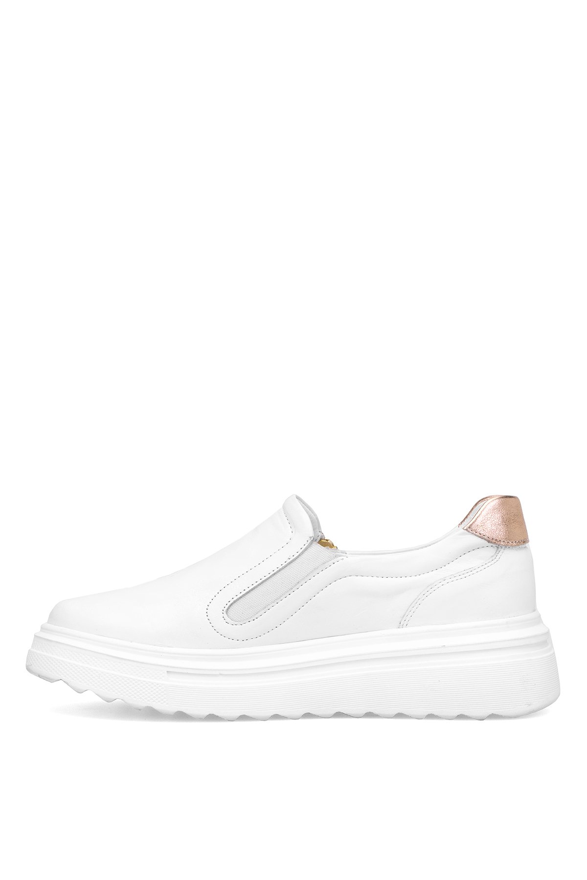 D25YA-3250 Kadın Hakiki Deri Casual Ayakkabı Beyaz - Görsel 4