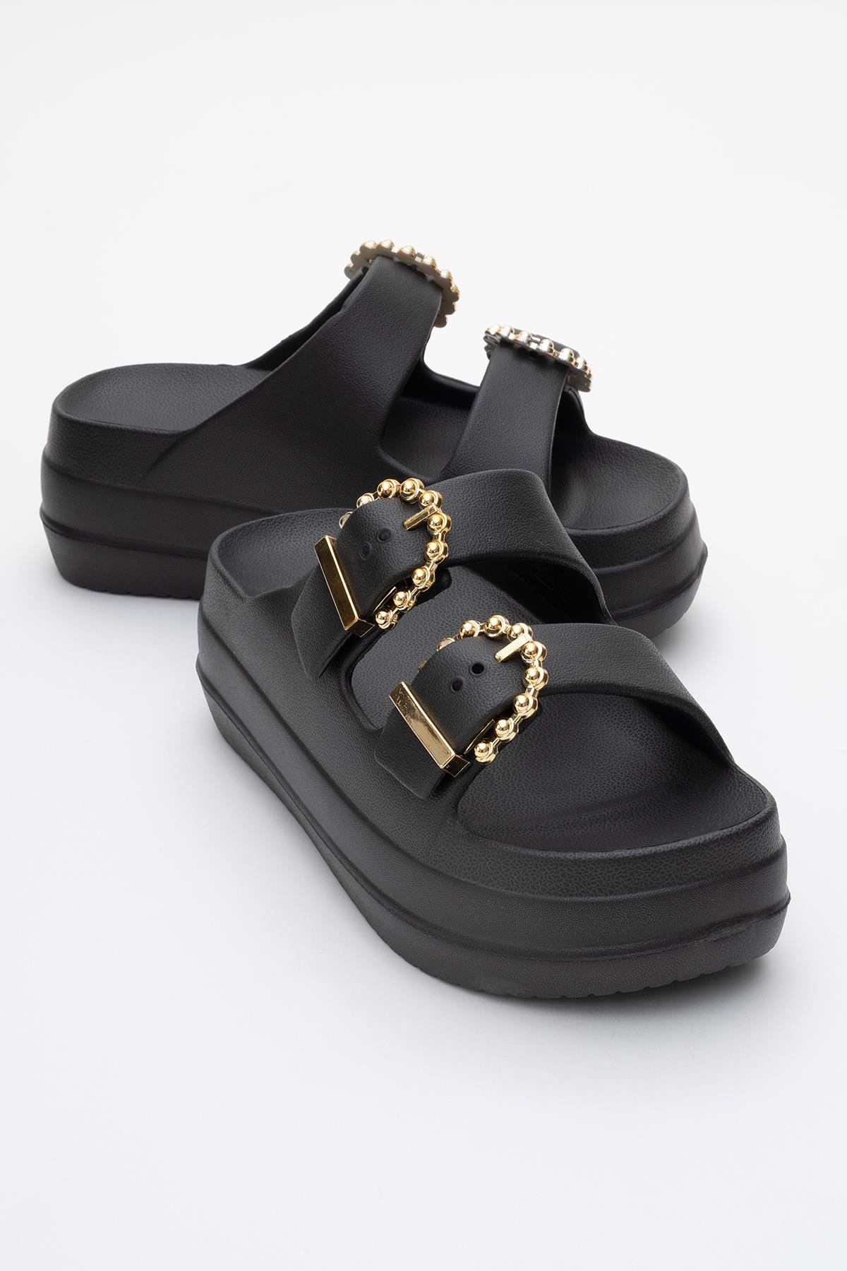 Kadın Tokalı Terlik SİYAH - Görsel 2