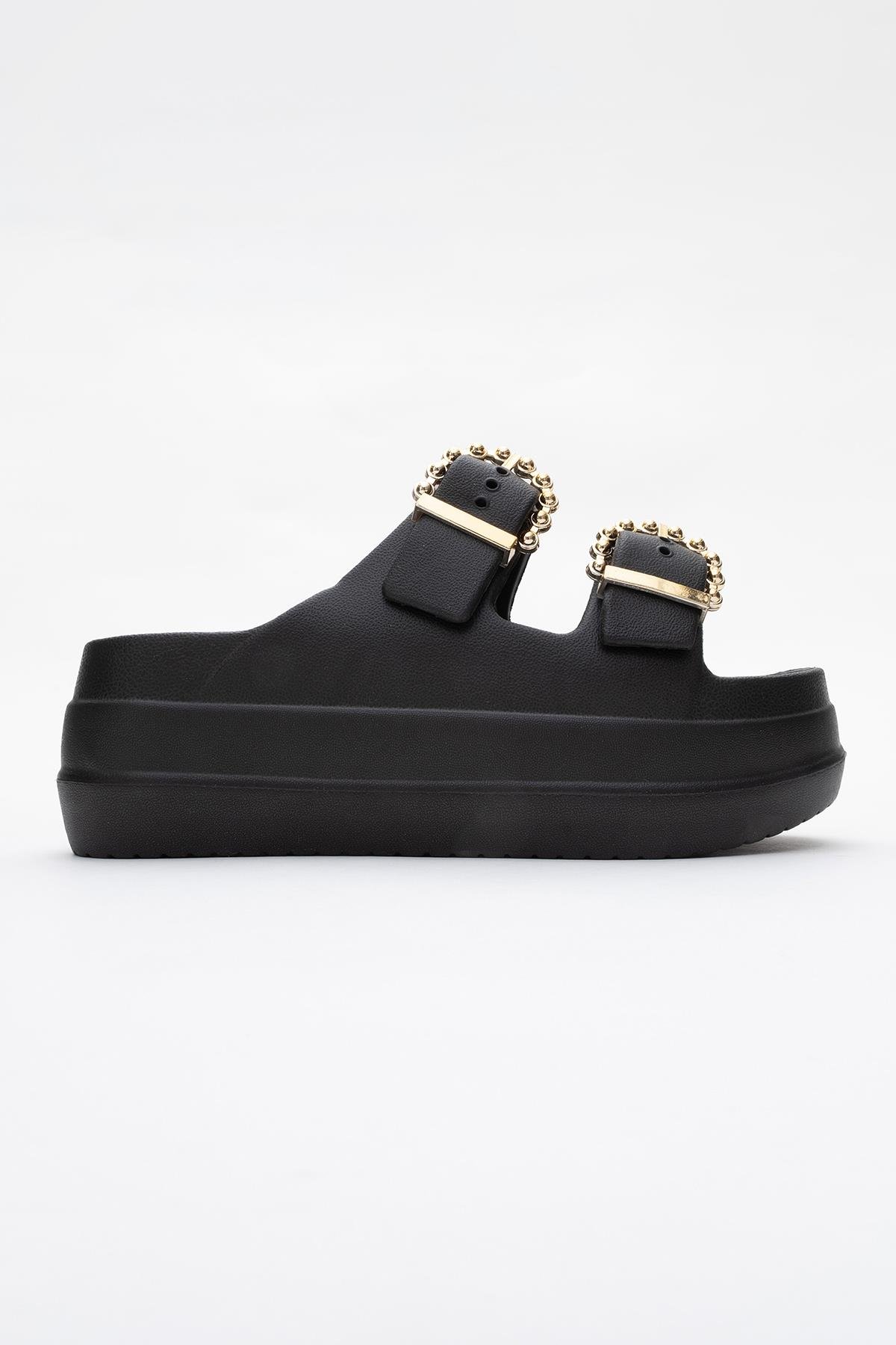 Kadın Tokalı Terlik SİYAH - Görsel 3