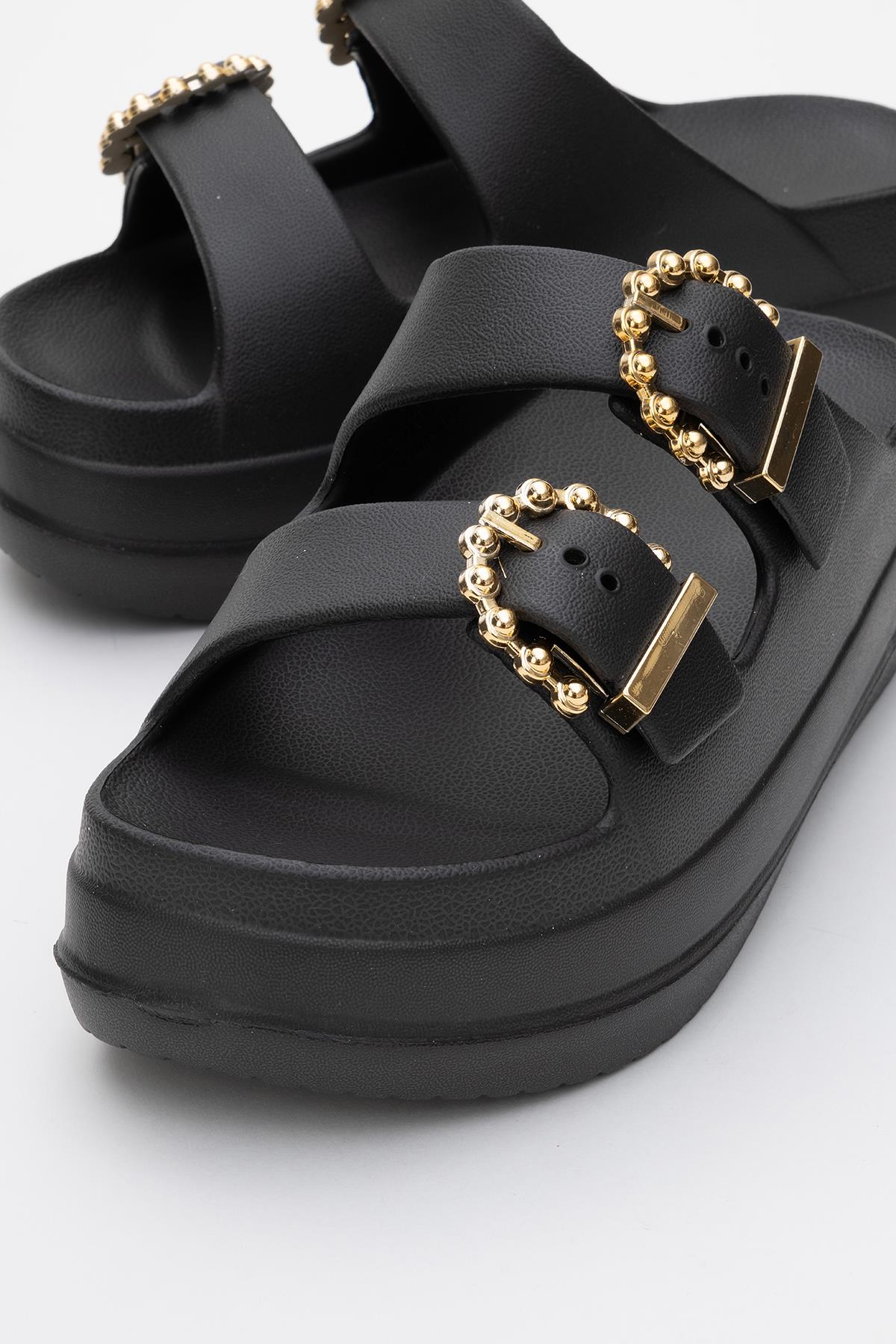 Kadın Tokalı Terlik SİYAH - Görsel 4