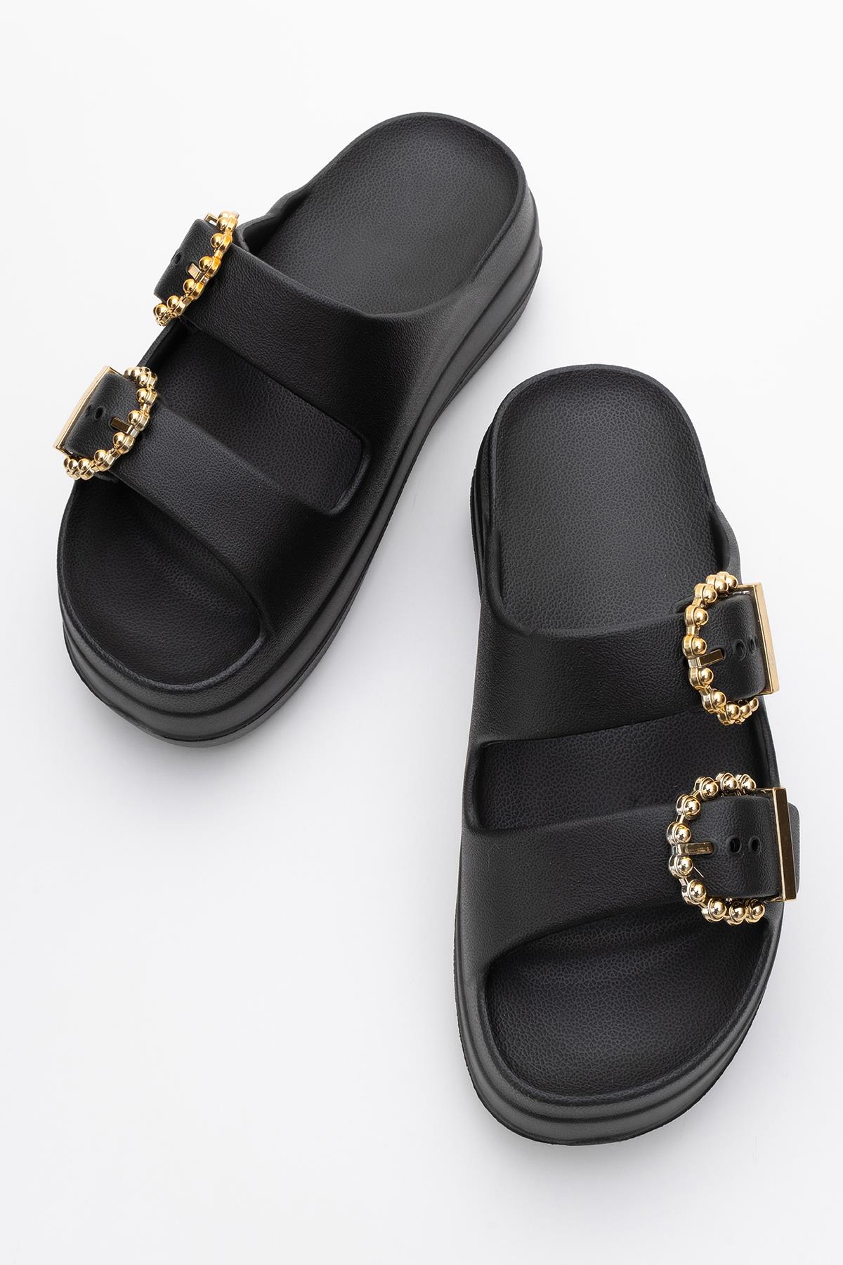 Kadın Tokalı Terlik SİYAH - Görsel 6