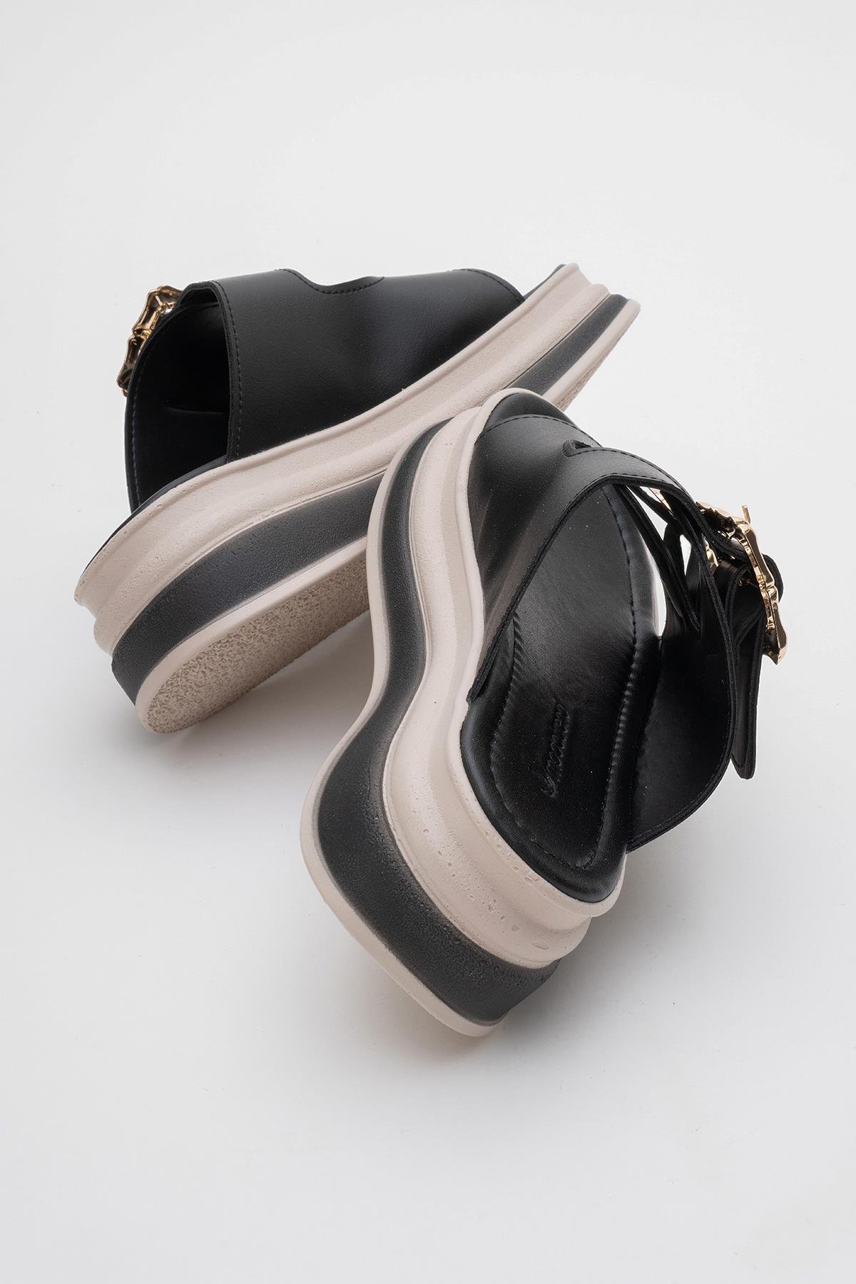 Kadın Çift Tokalı Terlik SİYAH - Görsel 5