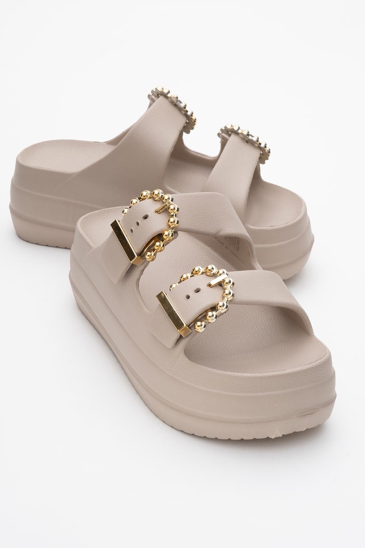 Kadın Bantlı Tokalı Terlik CAPİCİNO - Görsel 2