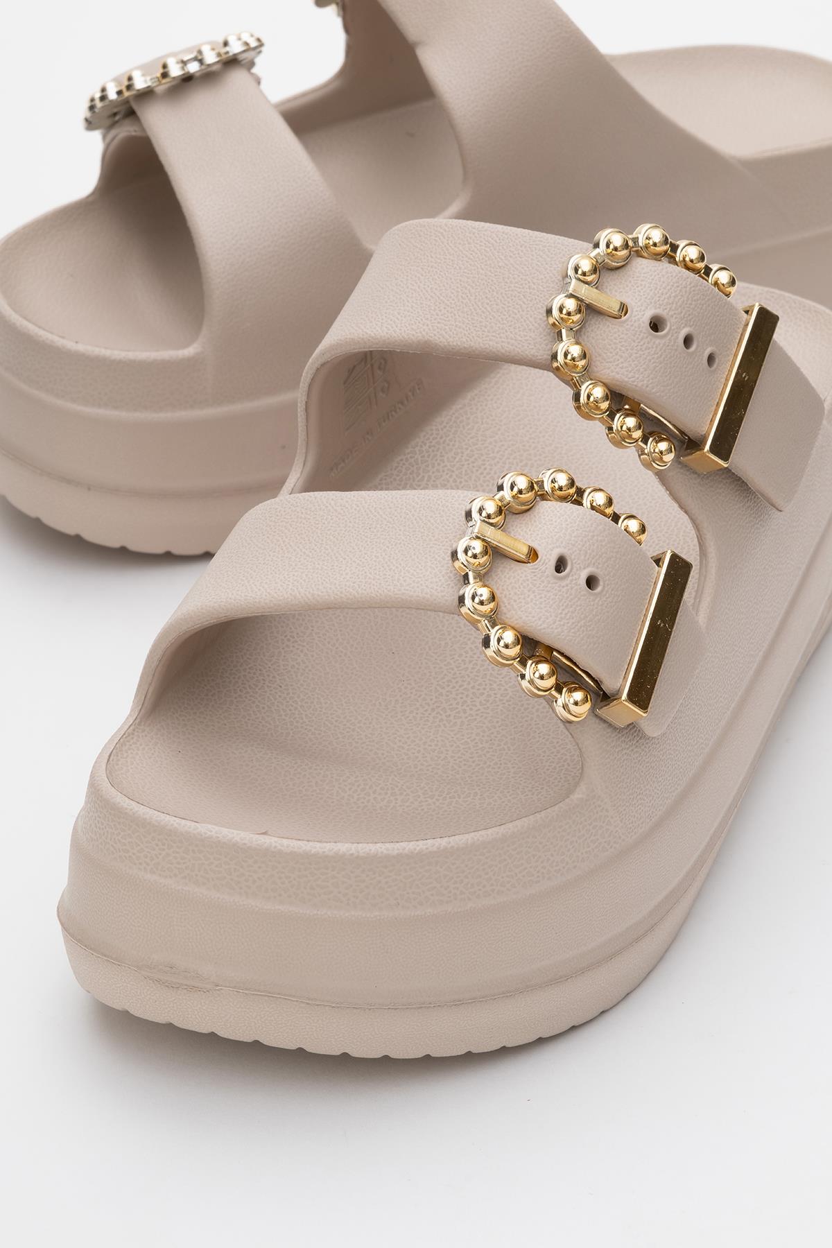 Kadın Bantlı Tokalı Terlik CAPİCİNO - Görsel 4