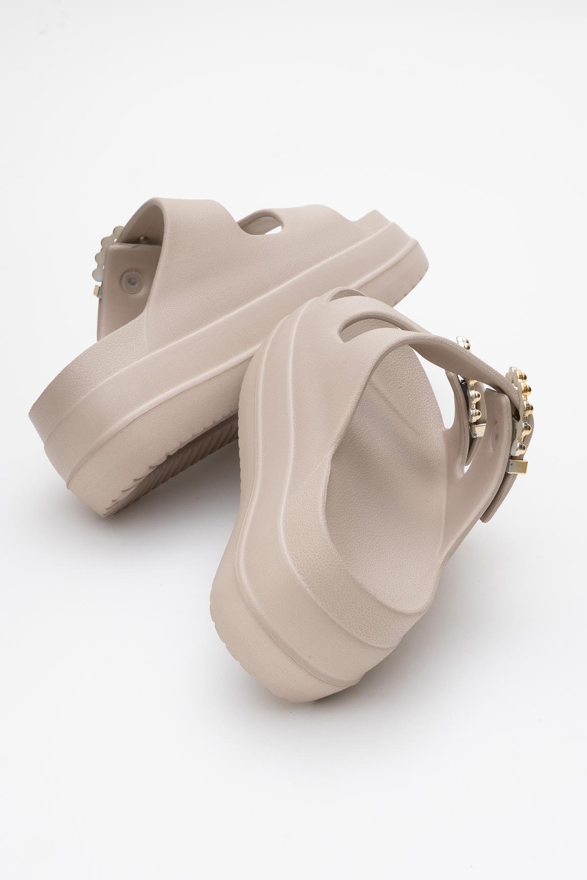 Kadın Bantlı Tokalı Terlik CAPİCİNO - Görsel 5