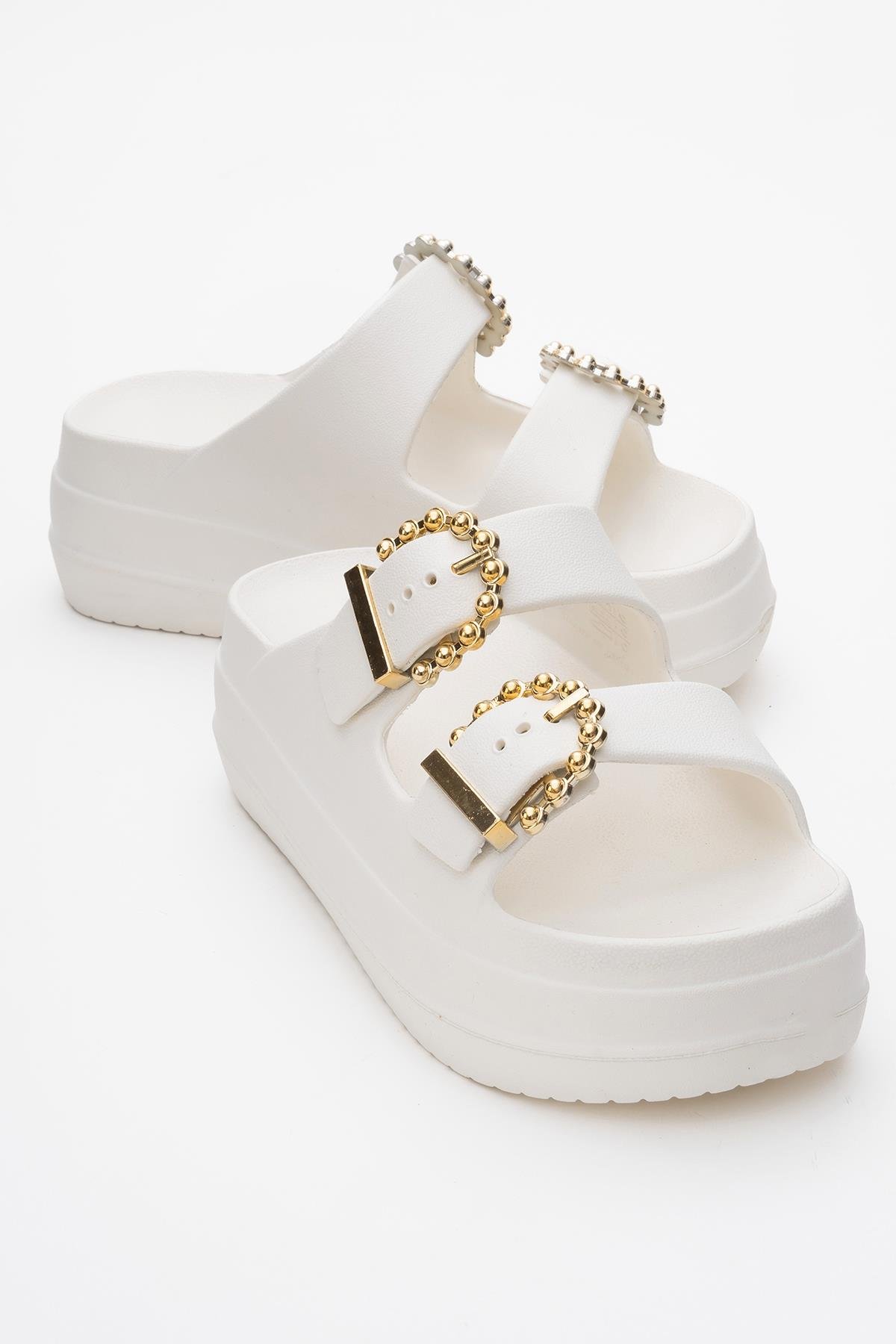 Kadın Tokalı Terlik BEJ - Görsel 2