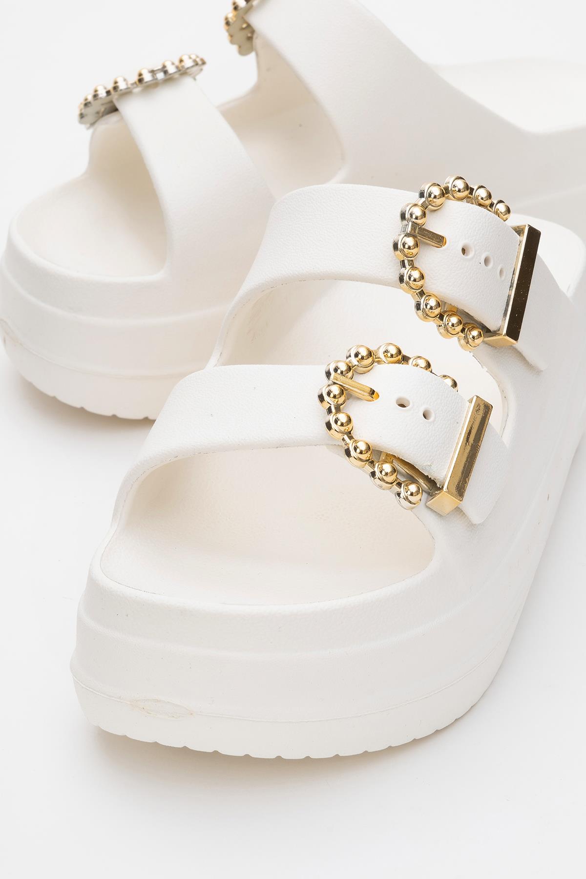 Kadın Tokalı Terlik BEJ - Görsel 4