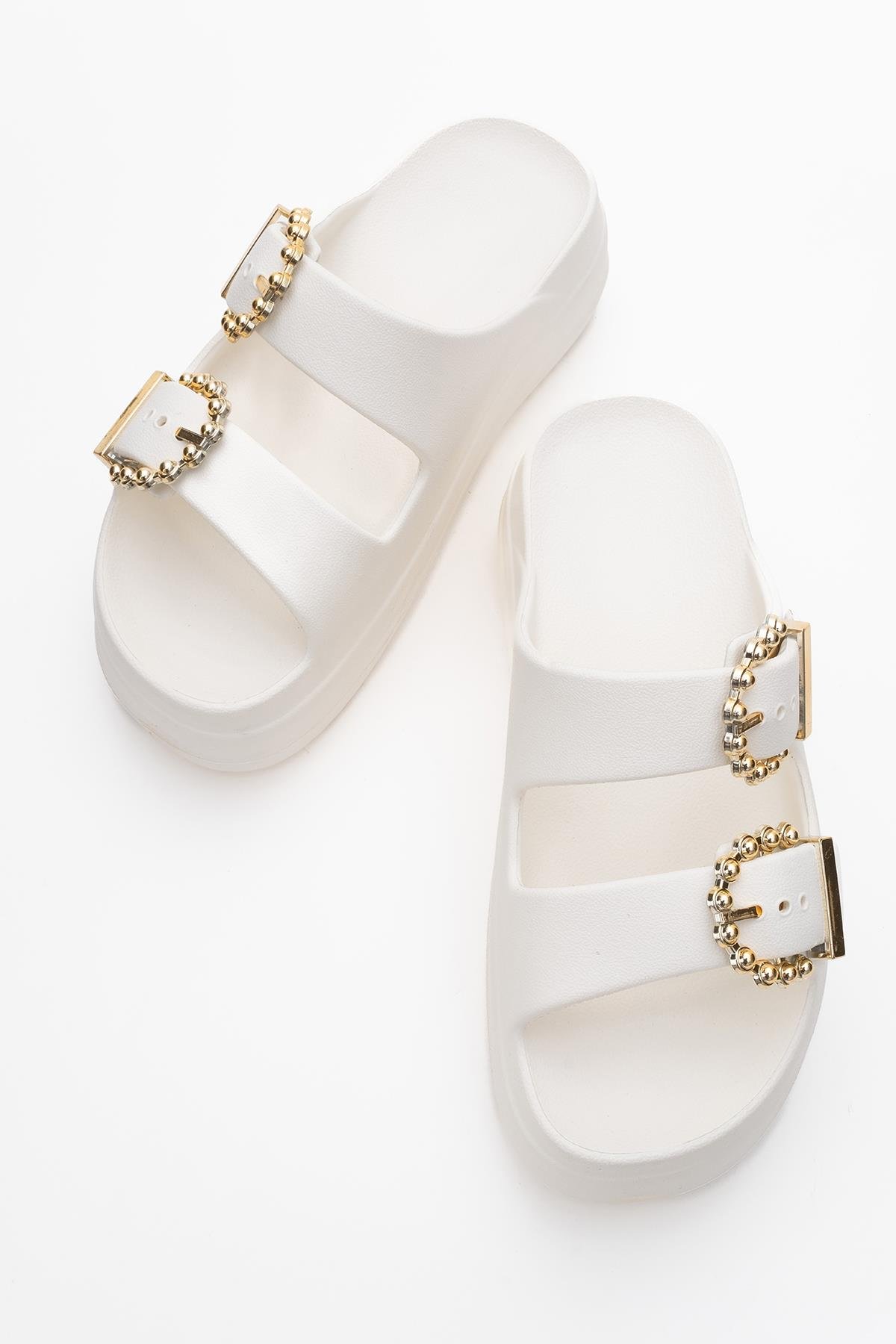 Kadın Tokalı Terlik BEJ - Görsel 6