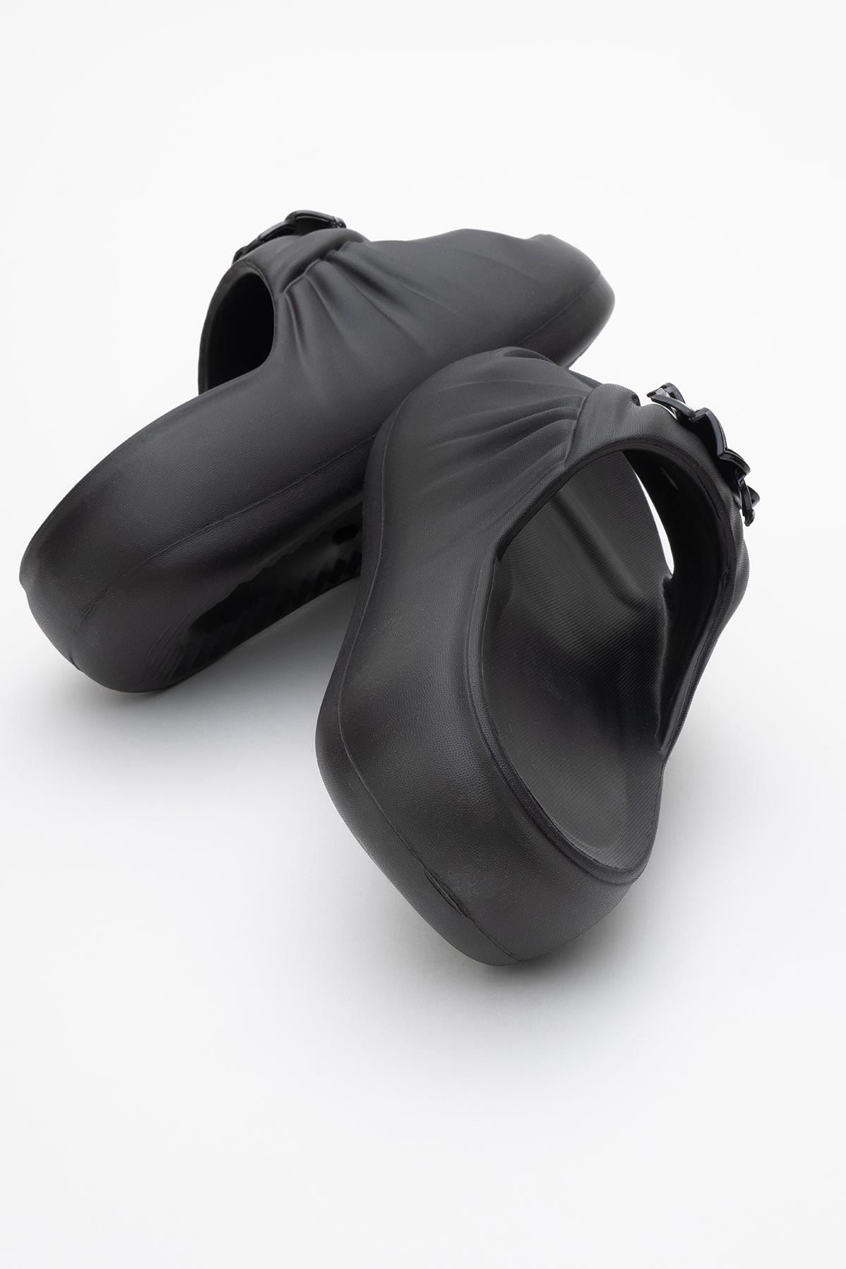 Tokalı Kadın Düz Terlik SİYAH - Görsel 5