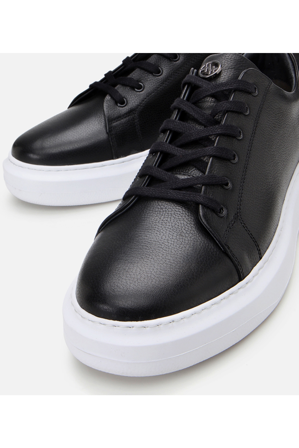 Erkek Deri Siyah Rahat Tabanlı Spor Ayakkabı - Görsel 4