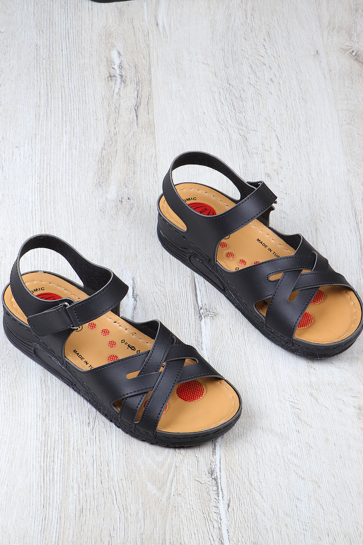 847 Ortopedik Hafif Taban Günlük Anne Kadın Sandalet - Görsel 5