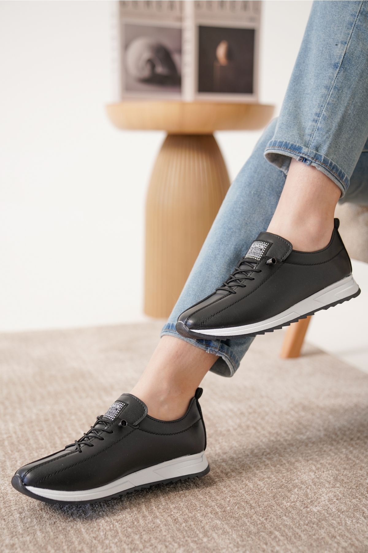 Daxtors Daxtors Siyah D0112 Günlük Ortopedik Kadın Sneaker Spor Ayakkabı | Flo Siyah - 3. görsel