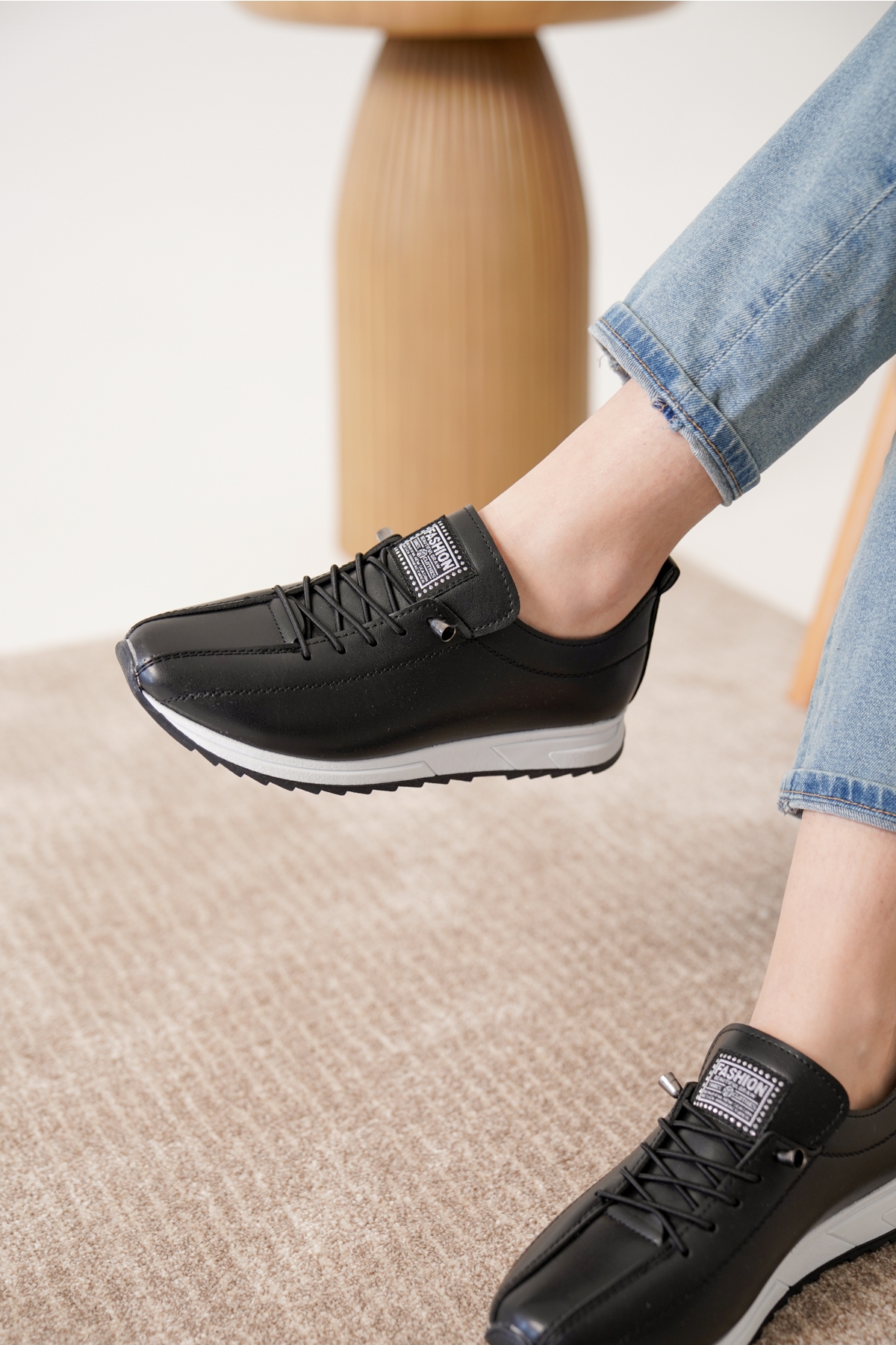 Daxtors Daxtors Siyah D0112 Günlük Ortopedik Kadın Sneaker Spor Ayakkabı | Flo Siyah - 4. görsel