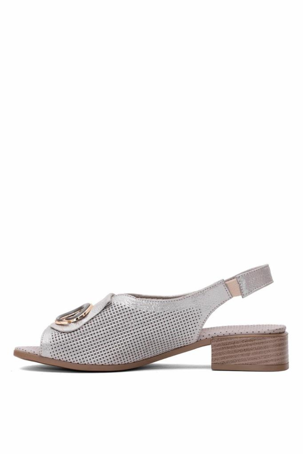 D25YS-2720 Kadın Hakiki Deri Topuklu Sandalet - Görsel 4