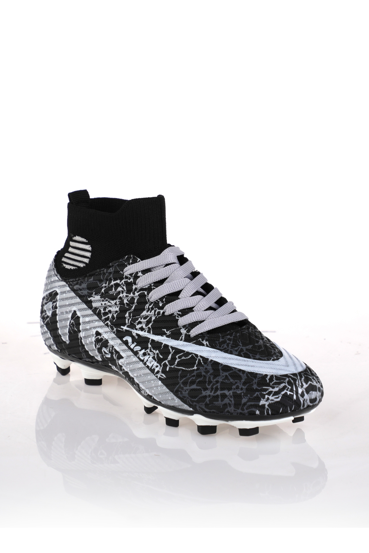 Laliga Air Çoraplı Krampon Futbol Ayakkabısı Siyah Gümüş - Görsel 3