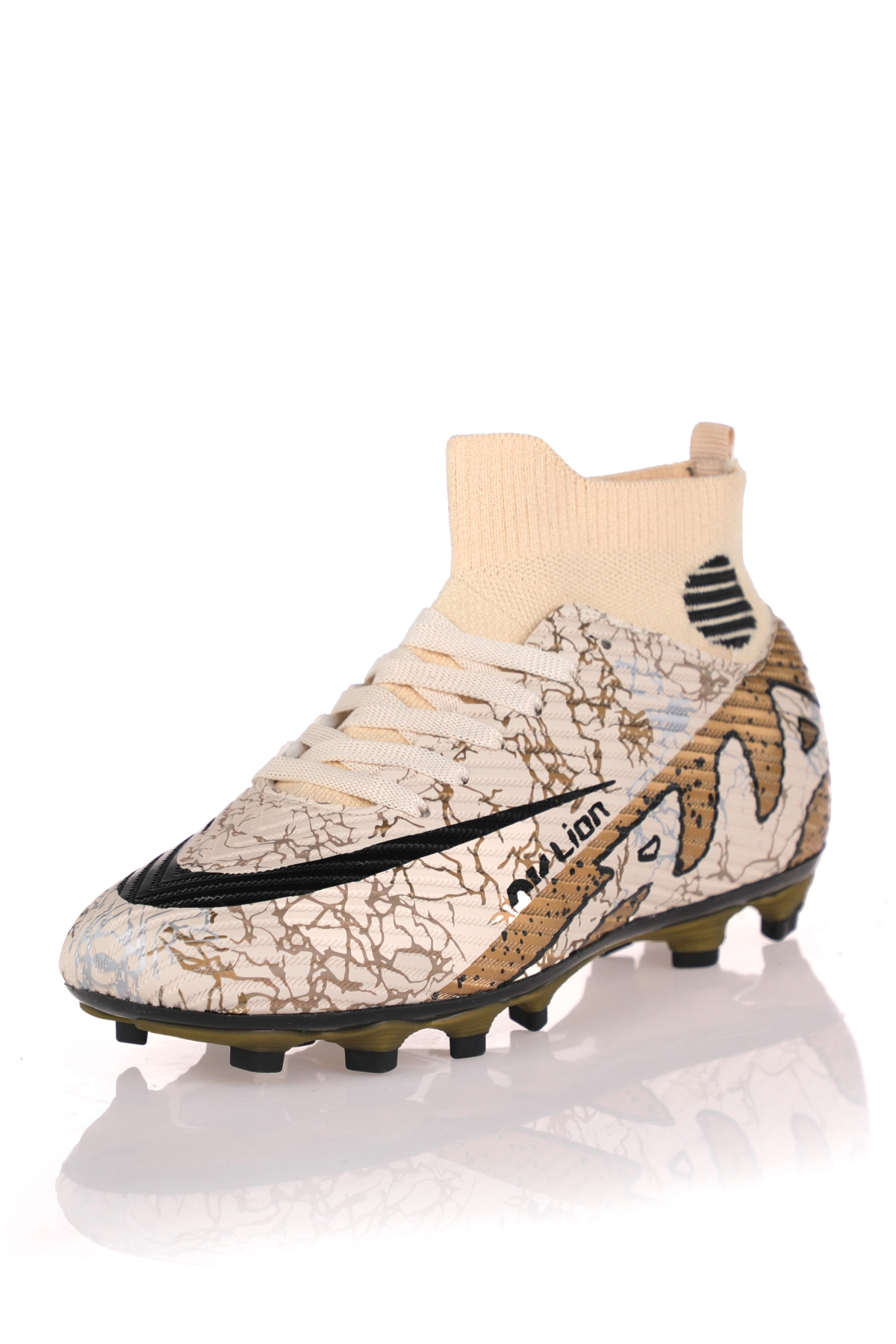 Laliga Air Çoraplı Krampon Futbol Ayakkabısı Bej Siyah - Görsel 2
