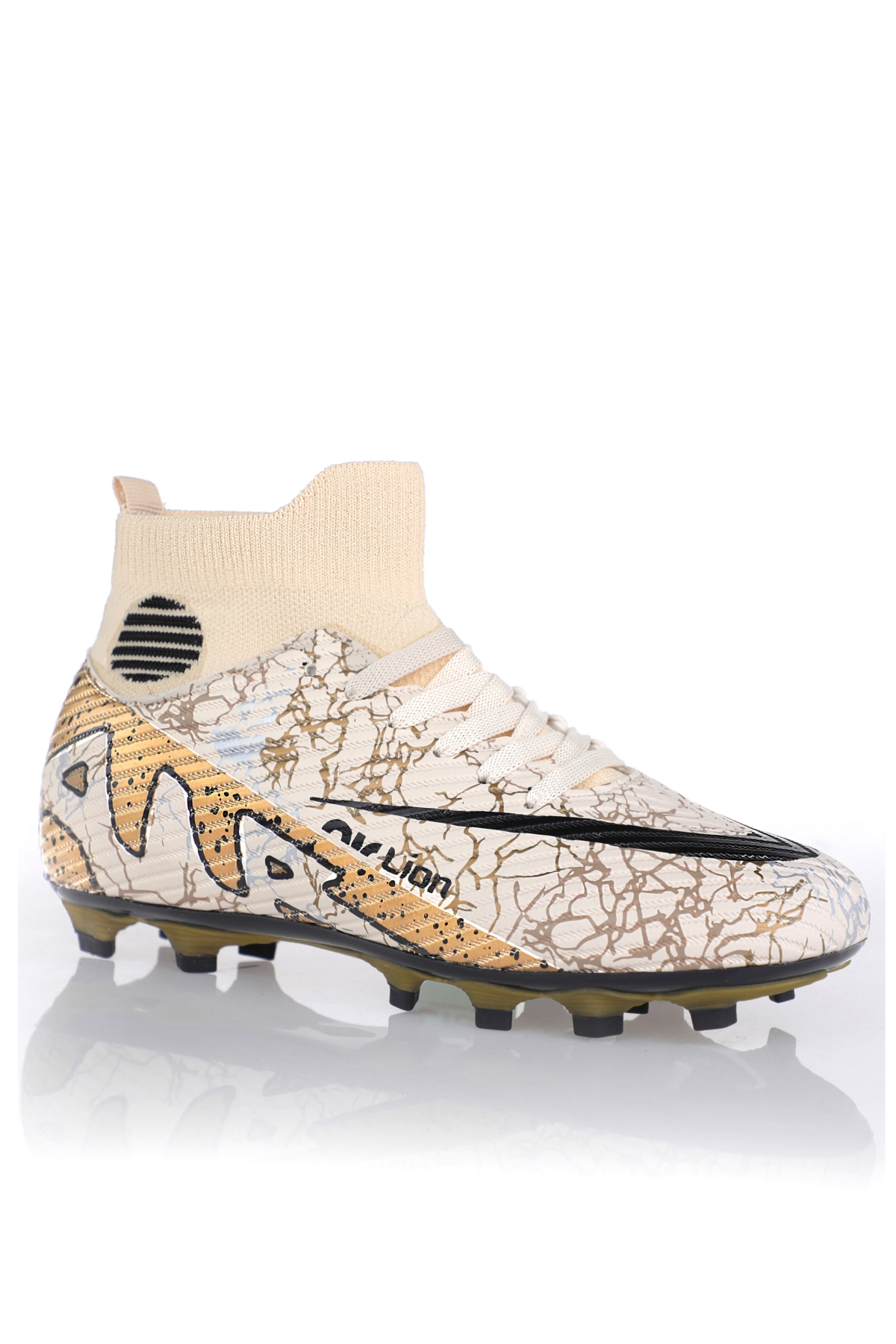Laliga Air Çoraplı Krampon Futbol Ayakkabısı Bej Siyah - Görsel 5
