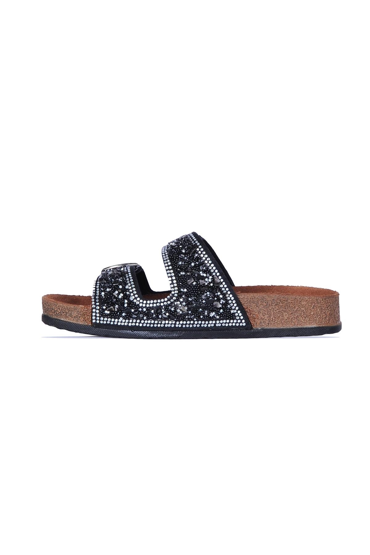 55702 Witta Siyah Kadın Düz Terlik - Görsel 3