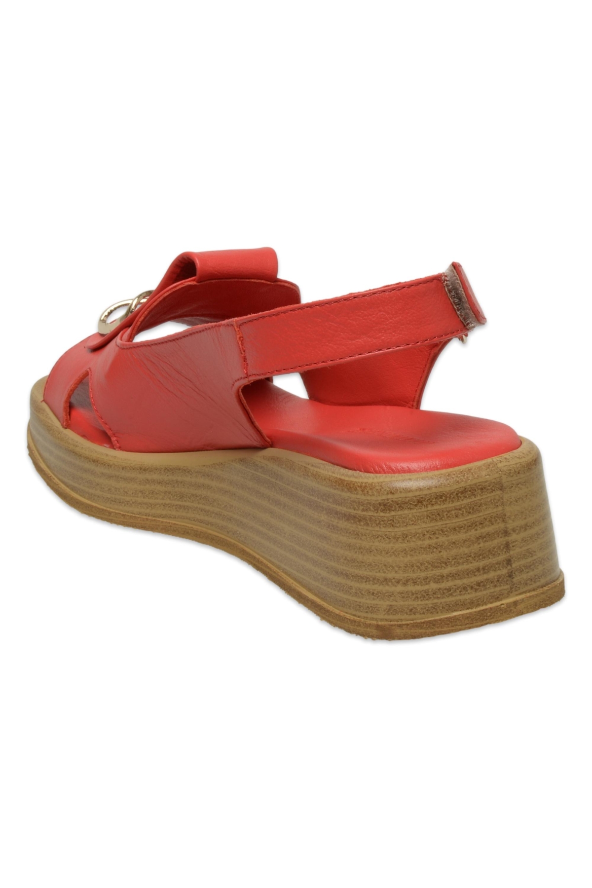 D25Ys-2780Z Günlük Kırmızı Kadın Sandalet - Görsel 5