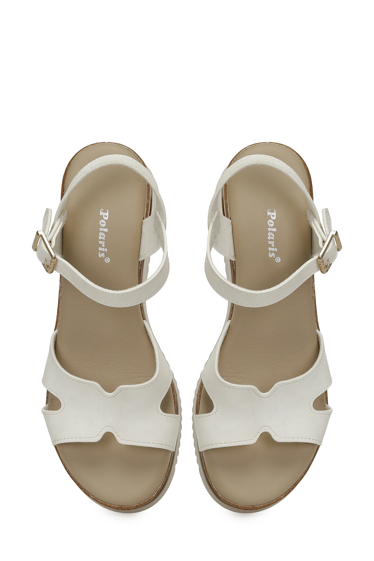 323596.Z 5FX Beyaz Kadın Dolgu Topuk Sandalet - Görsel 5