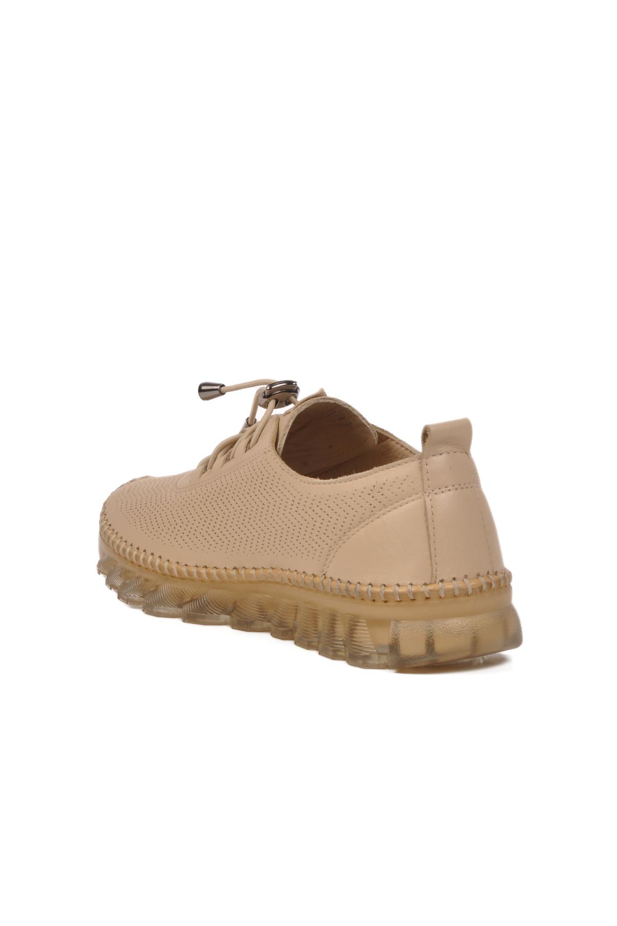 Bej Hakiki Deri Kadın Günlük Ayakkabı 0003 Z - Görsel 5