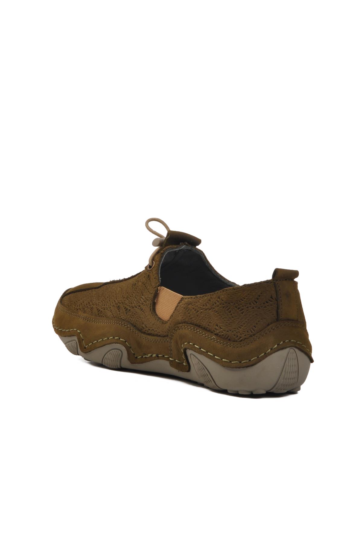 Haki Hakiki Deri Kadın Günlük Ayakkabı 124-3 Z - Görsel 5