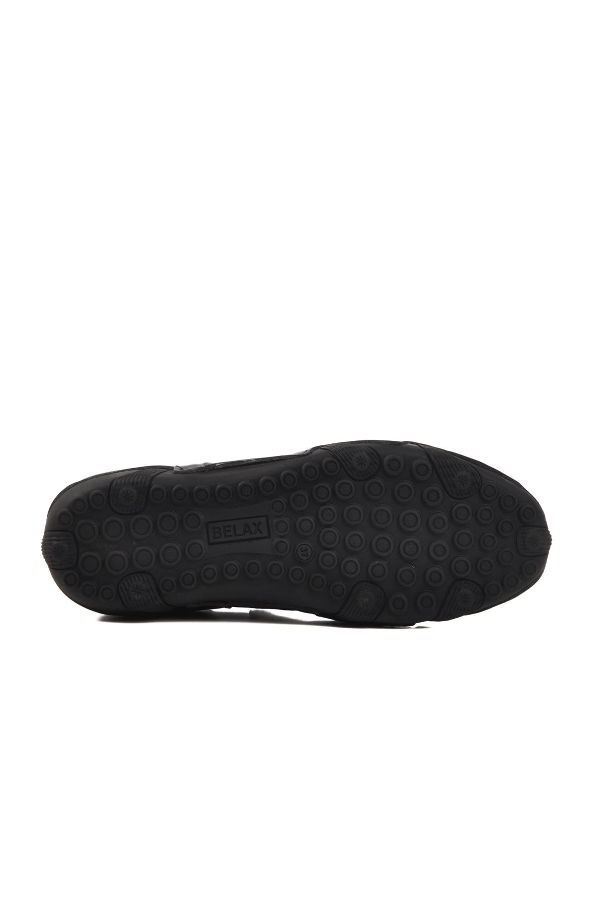 Siyah Hakiki Deri Kadın Günlük Ayakkabı 124-3 Z - Görsel 6