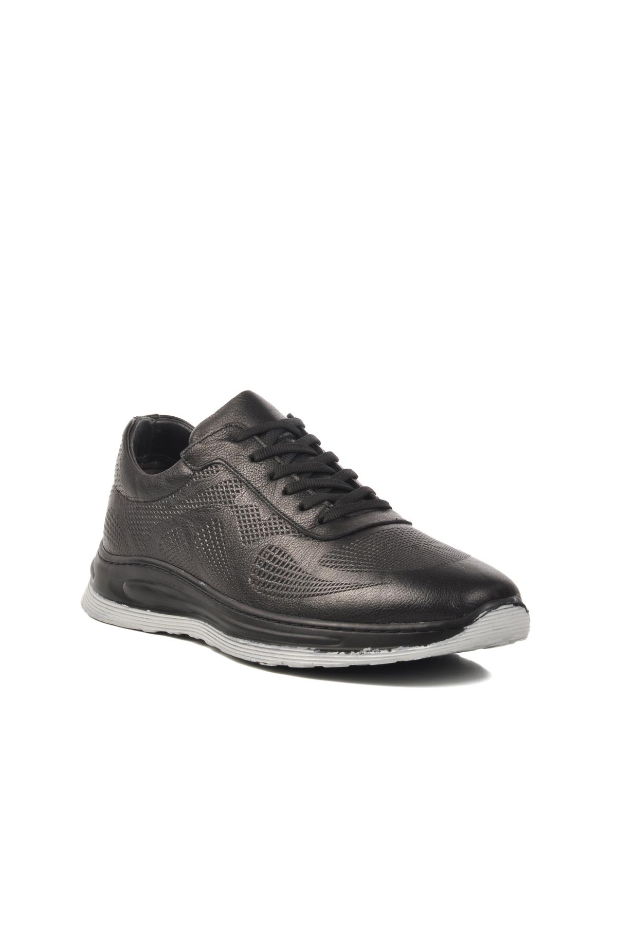 Siyah Hakiki Deri Erkek Casual Ayakkabı 402 M - Görsel 2