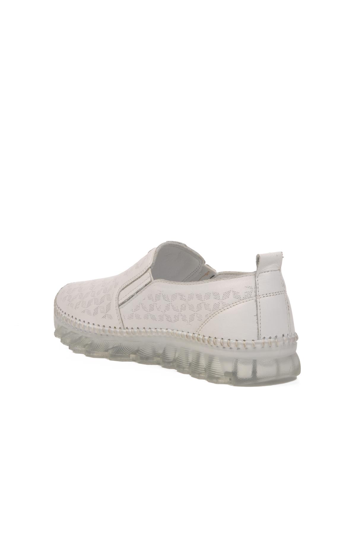 0002 Z Beyaz Hakiki Deri Kadın Günlük Ayakkabı - Görsel 5