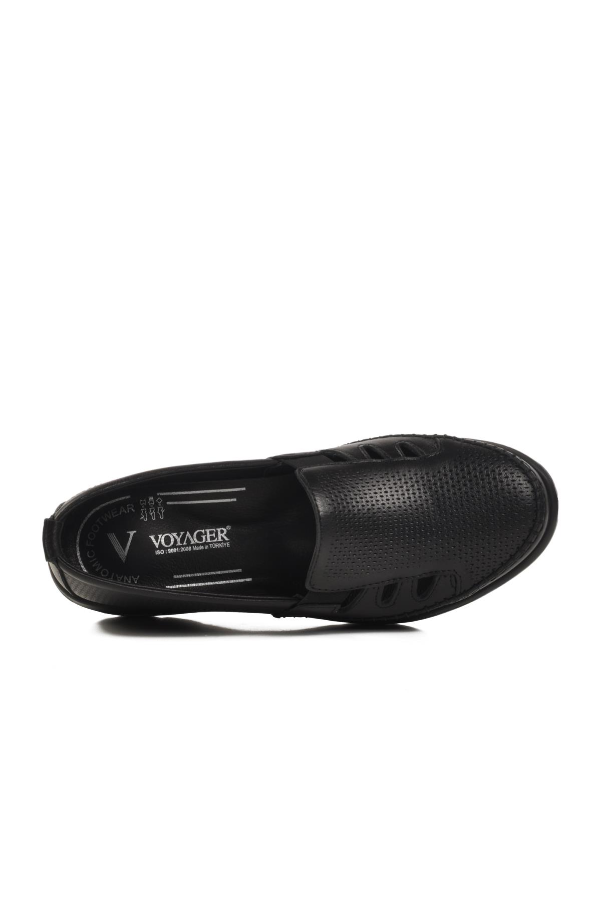 Z110 Z Anatomik Taban Siyah Hakiki Deri Kadın Günlük Ayakkabı - Görsel 5