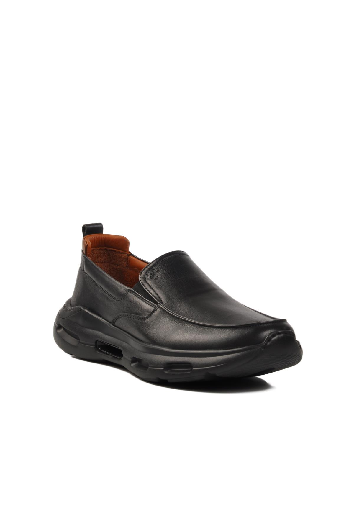 Siyah Hakiki Deri Erkek Sneaker 152-21399 M - Görsel 2