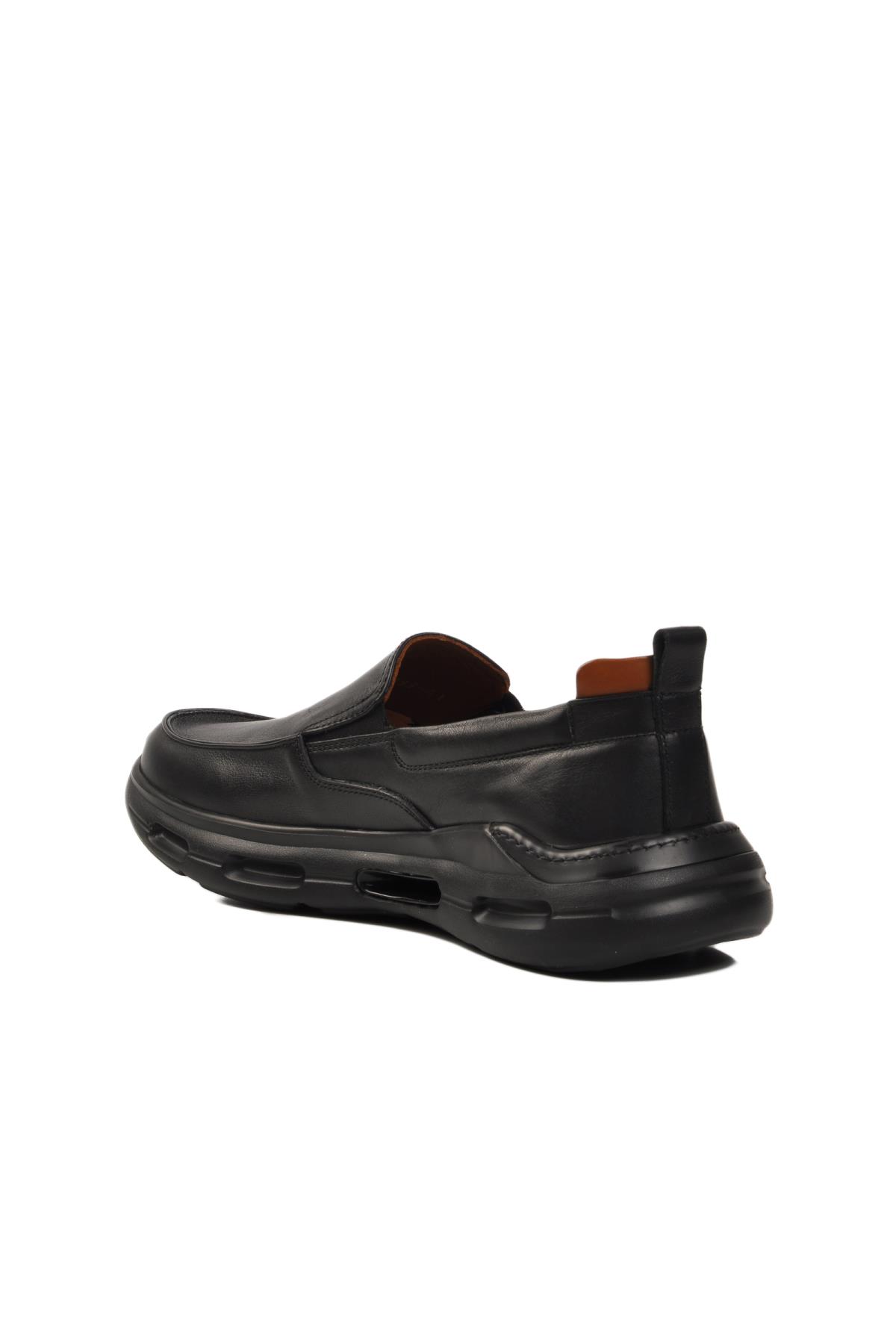 Siyah Hakiki Deri Erkek Sneaker 152-21399 M - Görsel 5