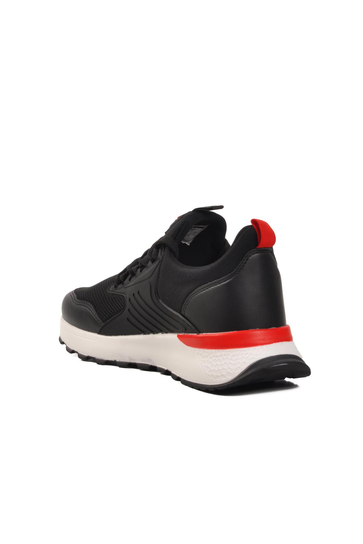 Siyah Beyaz Fileli Erkek Spor Ayakkabı Disc M - Görsel 5