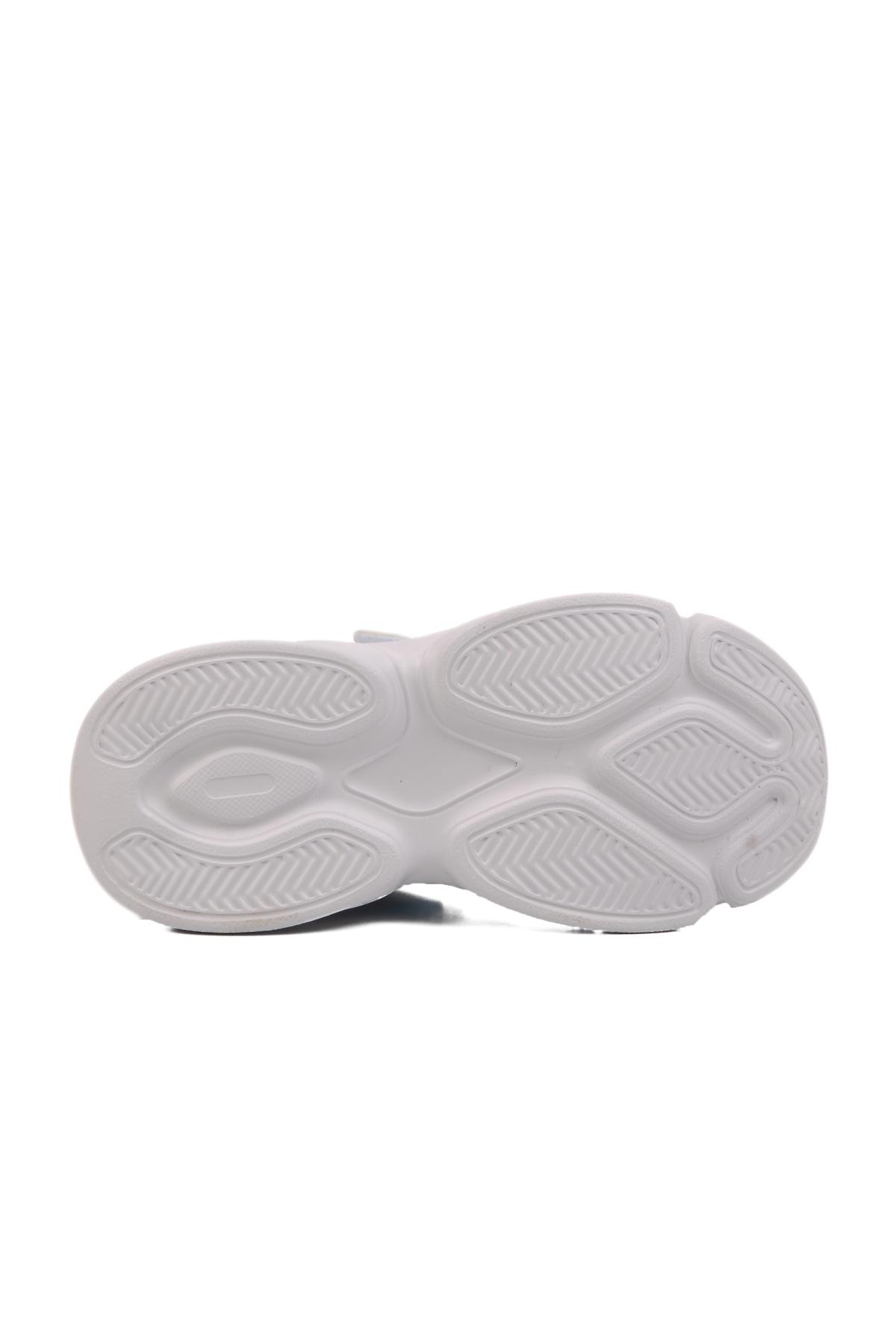 Beyaz Lacivert Fileli Hafif Erkek Çocuk Spor Ayakkabı 2351 P - Görsel 6