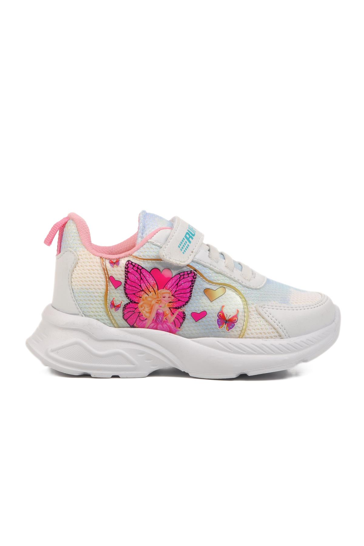 Ruffon 2340 P Beyaz-Bebe Mavisi Hafif Esnek Çocuk Spor Ayakkabı - Görsel 4