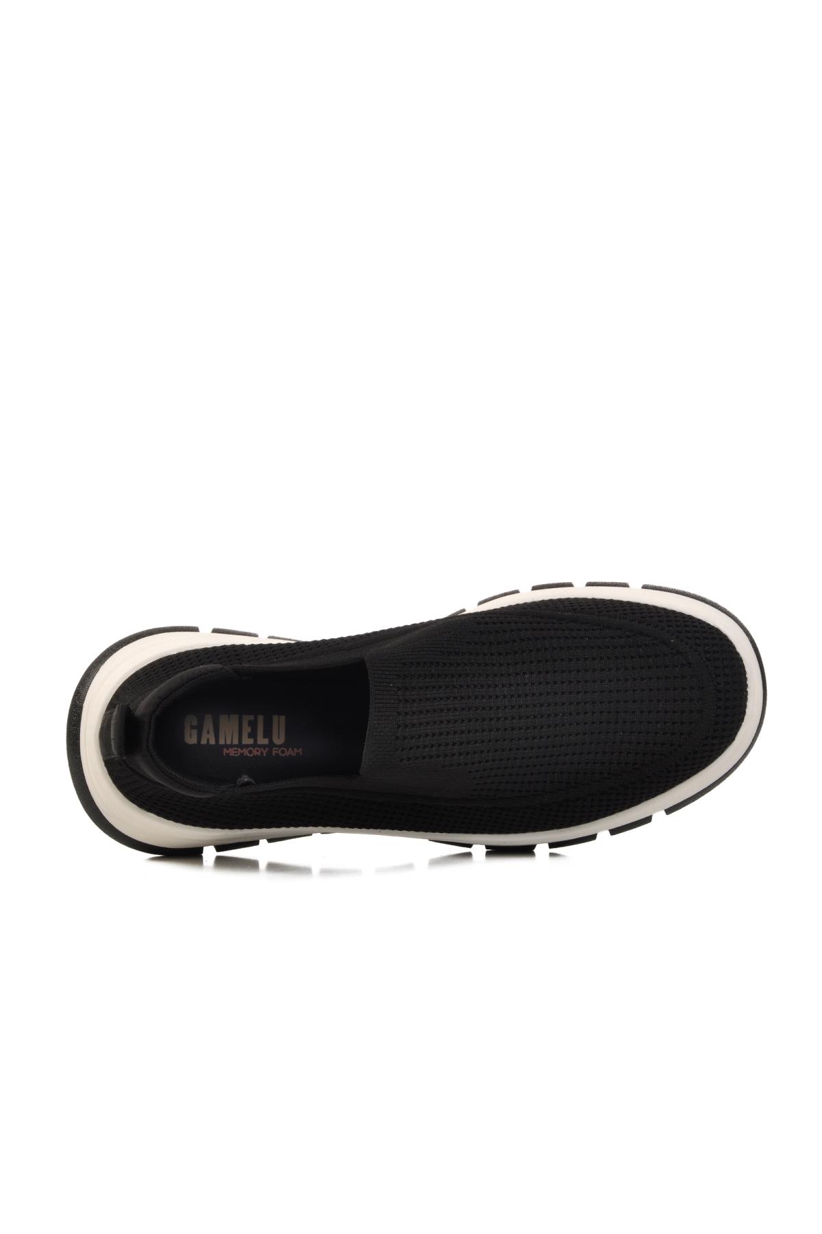 Siyah Beyaz Fileli Hafif Esnek Hava Alabilen Erkek Spor Ayakkabı Point M - Görsel 5