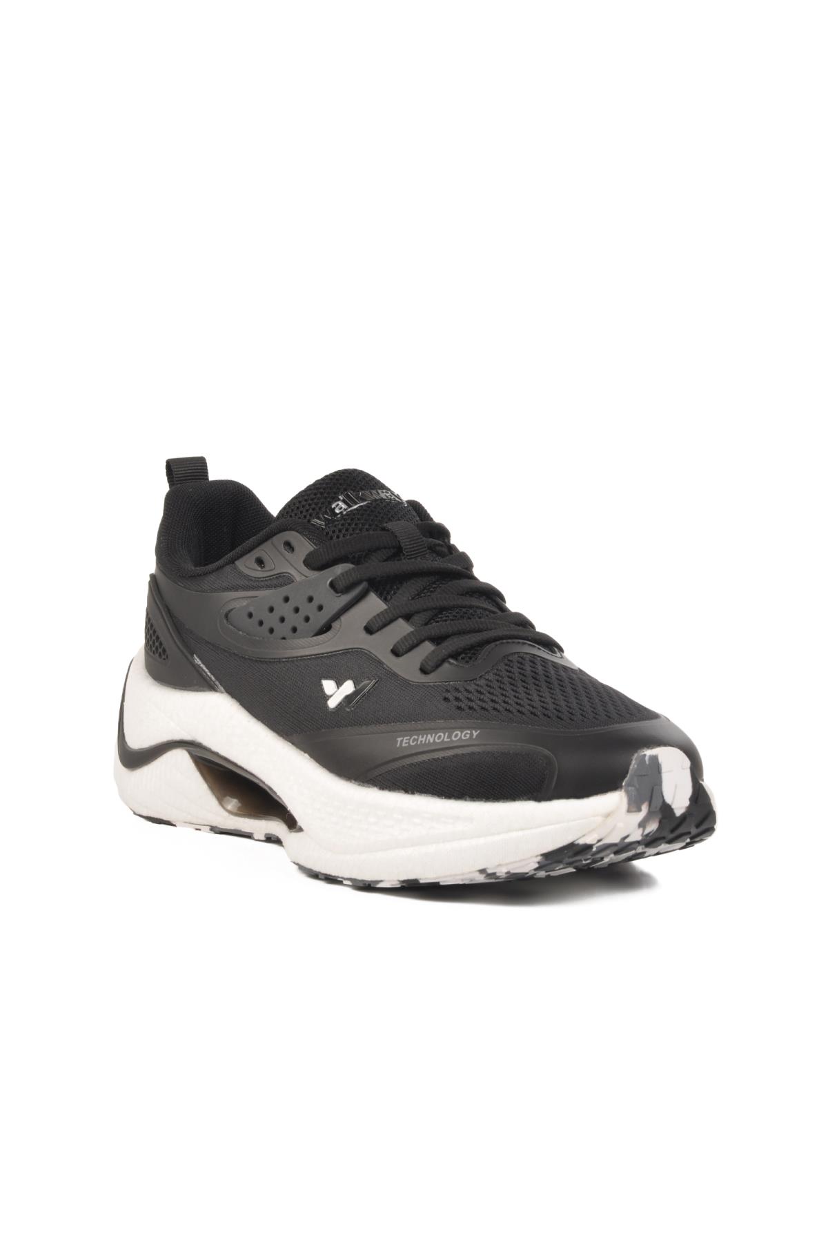 Siyah Fileli Hafif Esnek Memory Foam Erkek Spor Ayakkabı Tirispol M - Görsel 2