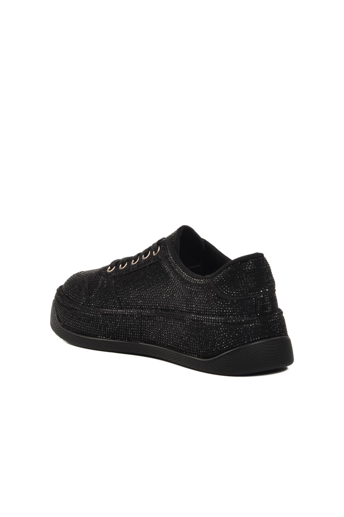 Siyah Tekstil Kadın Sneaker 25Y451-10 Z - Görsel 5