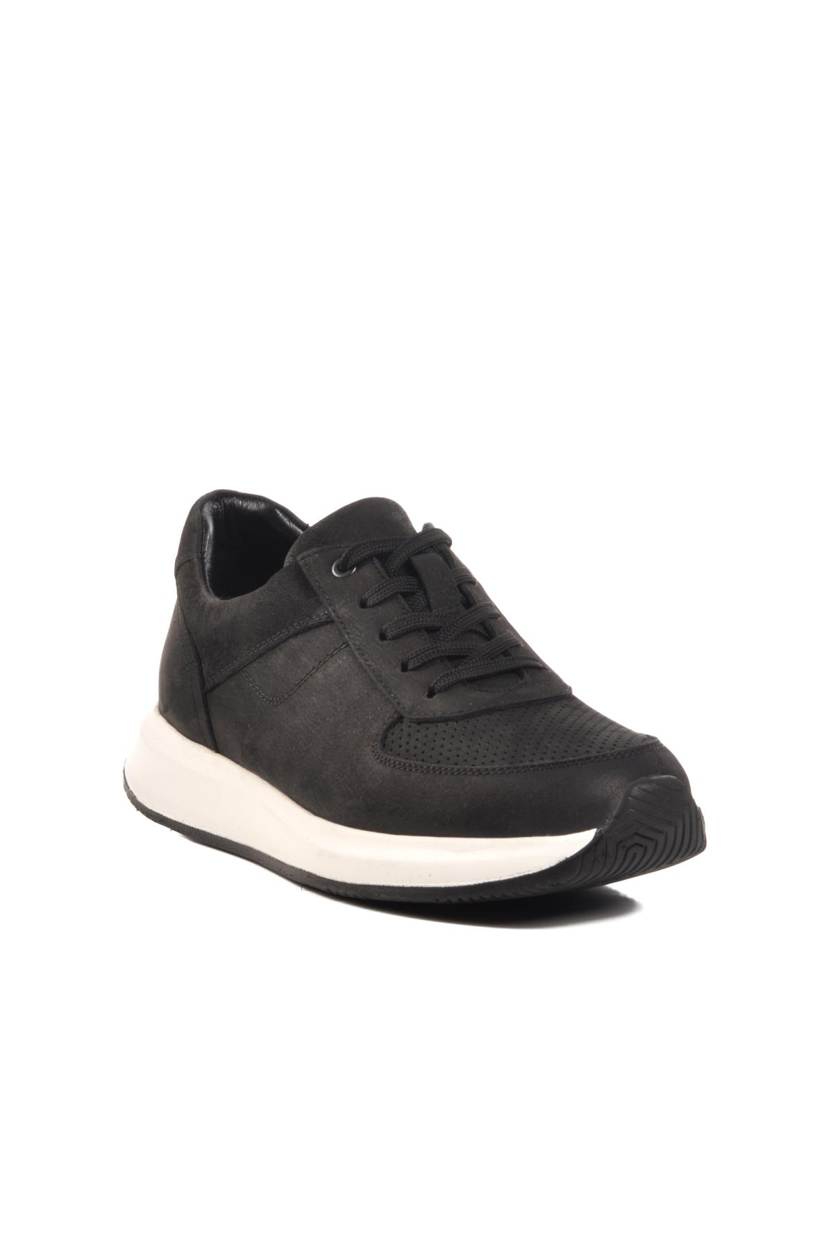 Vadoo 2197 M Siyah Nubuk Hakiki Deri Erkek Sneaker - Görsel 2